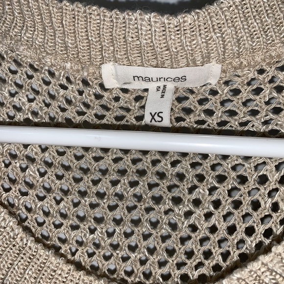 Maurices Tan Knit Sweater with cut out shoulder Size XS - Picture 2 of 5